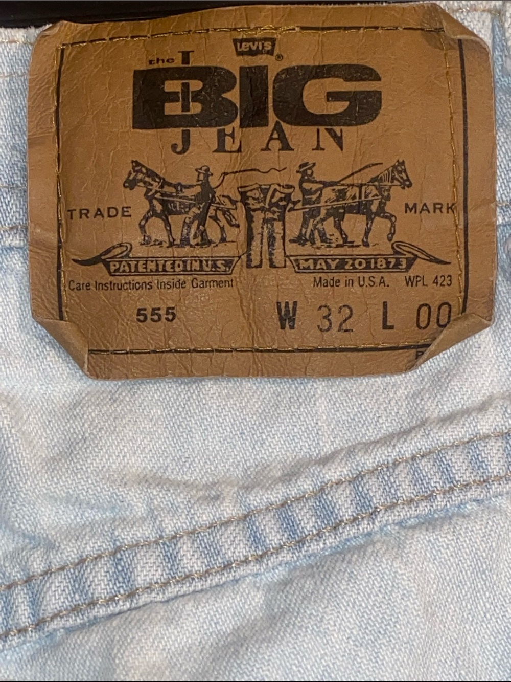 LEVIS BIG JEAN VINTAGE HUSKY 32 Unisex BLEACHED SILVER TAB - Picture 5 of 8